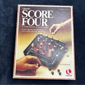 Score Four 3D Strategy Game - Black and Brown